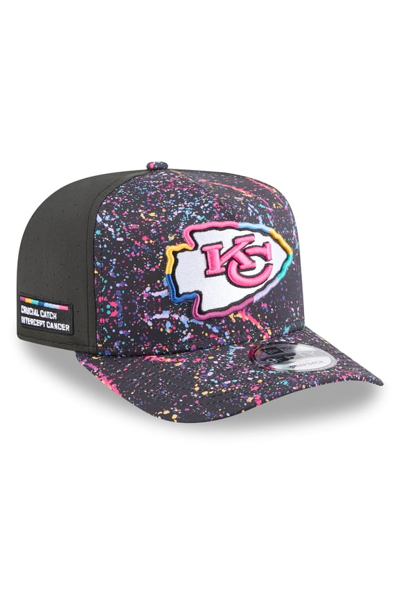 Men's New Era Black Kansas City Chiefs 2025 NFL Crucial Catch A-Frame 9FIFTY Snapback Hat