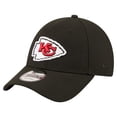 thumbnail image 1 of Men's New Era  Black Kansas City Chiefs Core Team 9FORTY Adjustable Hat, 1 of 7