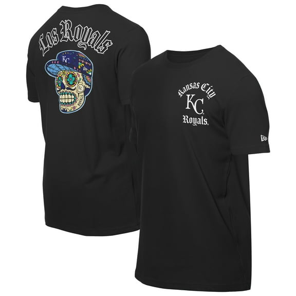 Men's New Era Black Kansas City Royals Sugar Skulls T-Shirt