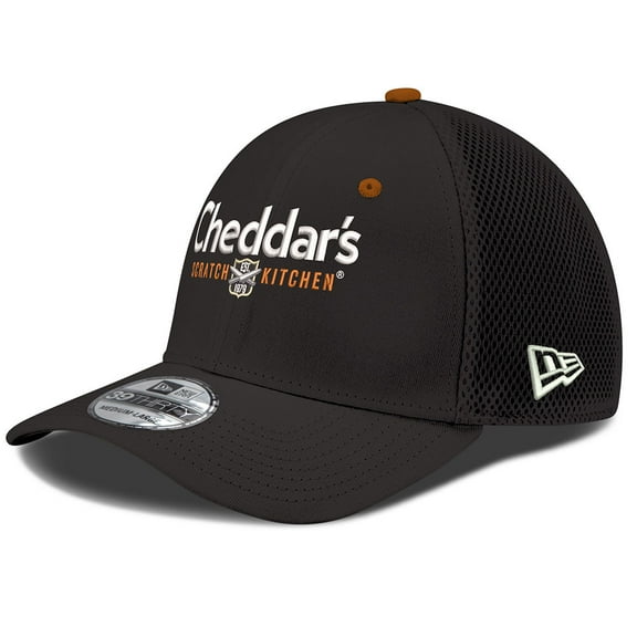 Men's New Era Black Kyle Busch 39THIRTY Cheddar's NEO Flex Hat
