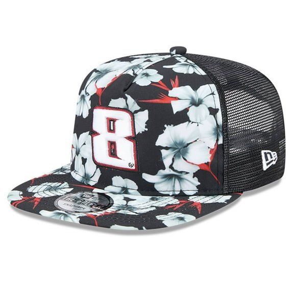 Men's New Era Black Kyle Busch  Adventure Pattern Golfer Adjustable Hat