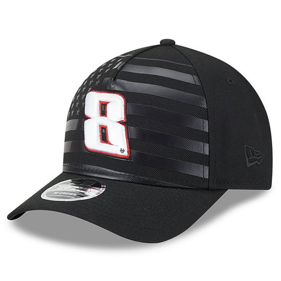 Men's New Era Black Kyle Busch American Flag 9FORTY M-Crown A-Frame Adjustable Hat