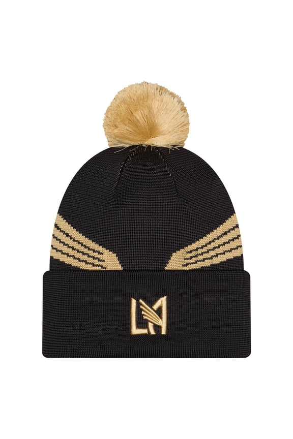 Men's New Era Black LAFC 2026 Jersey Hook Cuffed Knit Hat with Pom