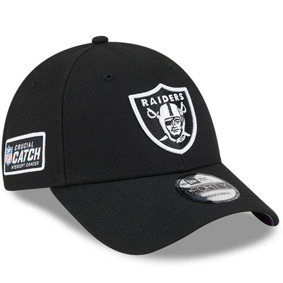 Men's New Era Black Las Vegas Raiders 2023 NFL Crucial Catch 9FORTY Adjustable Hat