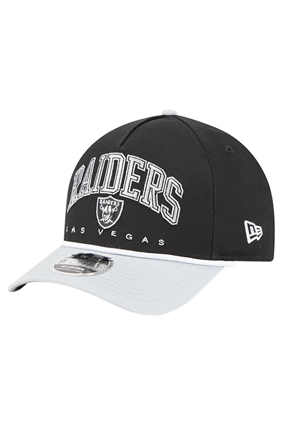 Men's New Era Black Las Vegas Raiders Arch COOLERA 9FORTY A-Frame M-Crown Adjustable Hat