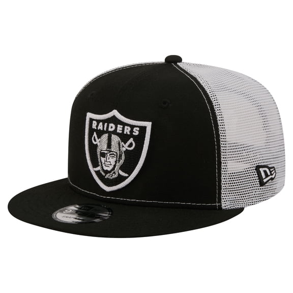 Men's New Era Black Las Vegas Raiders Core Team 9FIFTY Trucker Snapback Hat