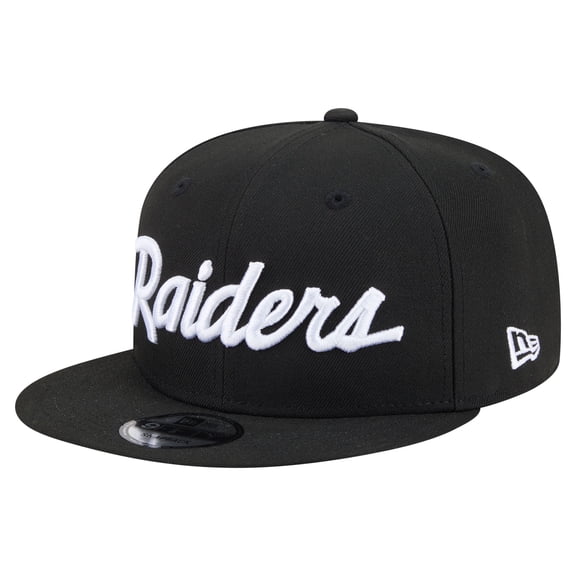Men's New Era Black Las Vegas Raiders Core Team Script 9FIFTY Snapback Hat