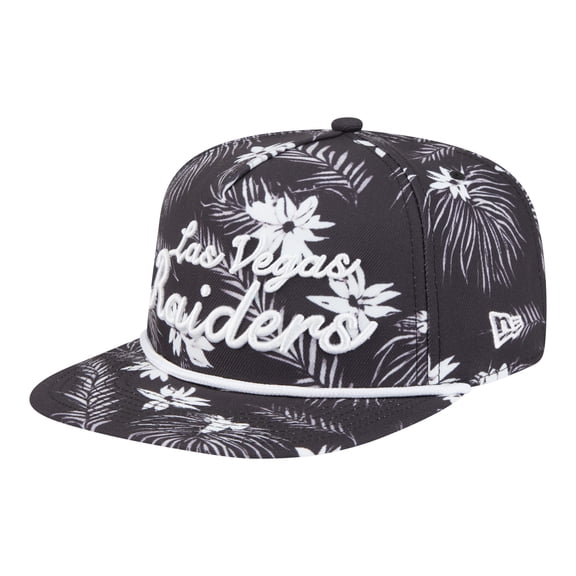 Men's New Era Black Las Vegas Raiders Palm Print A-Frame 9FIFTY Snapback Hat