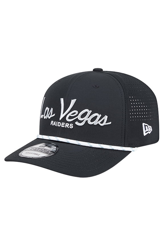 Men's New Era Black Las Vegas Raiders Script 9SEVENTY Adjustable Hat