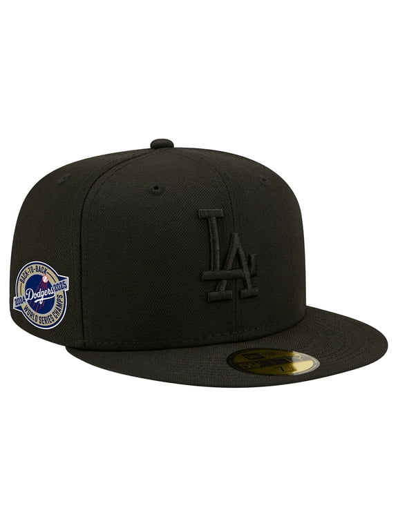 Men's New Era Black Los Angeles Dodgers 2024/25 Back to Back Champions Circle Side Patch Fitted 59FIFTY Hat