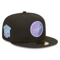 thumbnail image 1 of Men's New Era Black Los Angeles Dodgers 40th Anniversary Black Light 59FIFTY Fitted Hat, 1 of 6