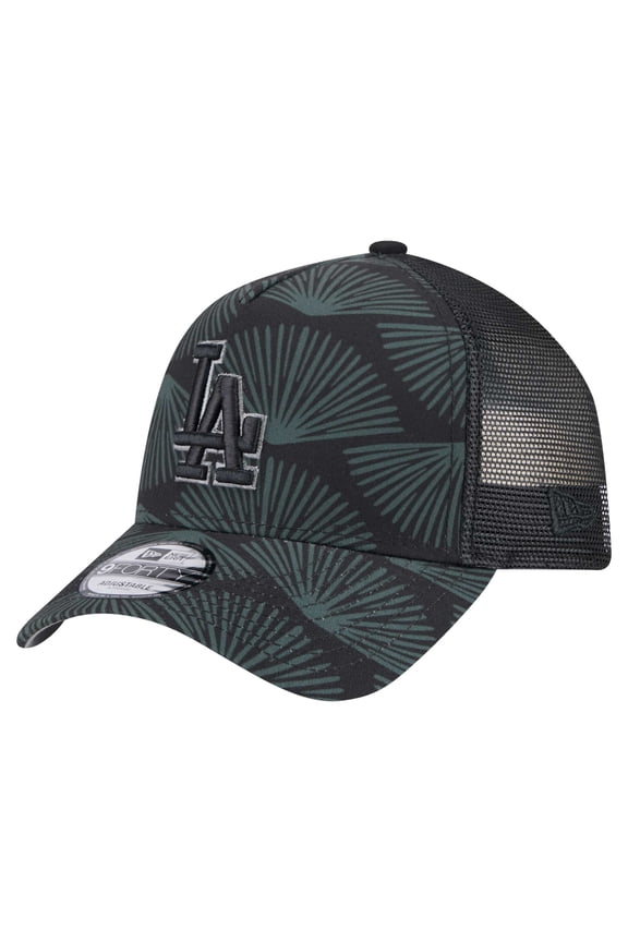 Men's New Era Black Los Angeles Dodgers 9FORTY A-Frame Trucker Adjustable Hat