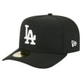 thumbnail image 1 of Men's New Era Black Los Angeles Dodgers Script Safety Pin 59FIFTY A-Frame Fitted Hat, 1 of 5