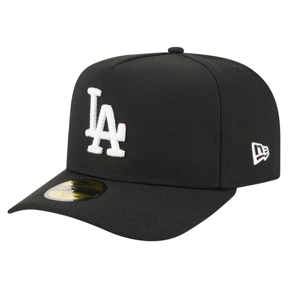 Men's New Era Black Los Angeles Dodgers Script Safety Pin 59FIFTY A-Frame Fitted Hat