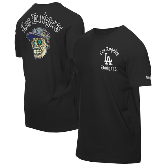 Men's New Era Black Los Angeles Dodgers Sugar Skulls T-Shirt