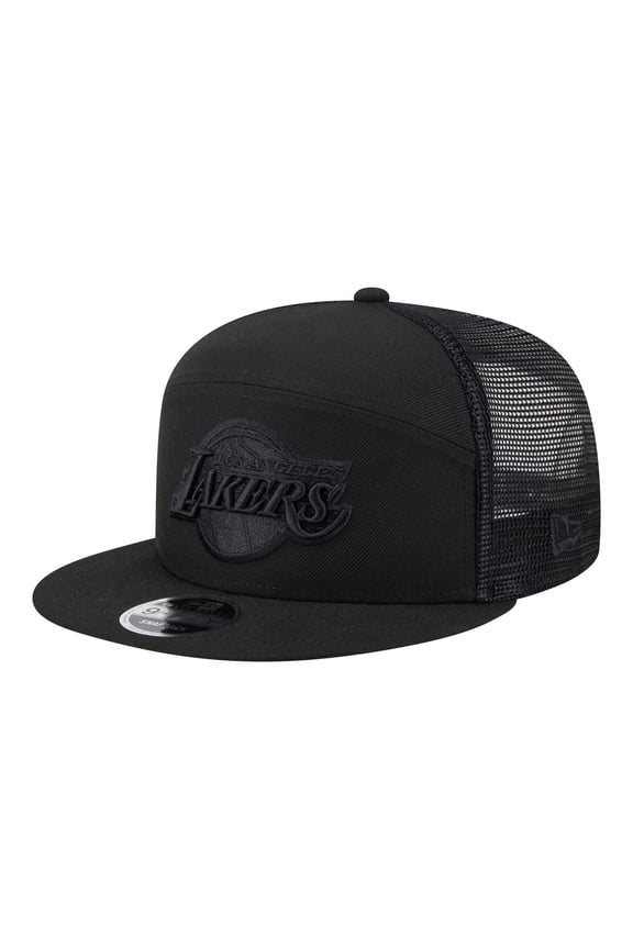 Men's New Era Black Los Angeles Lakers Block Split Panel 9FIFTY Snapback Hat
