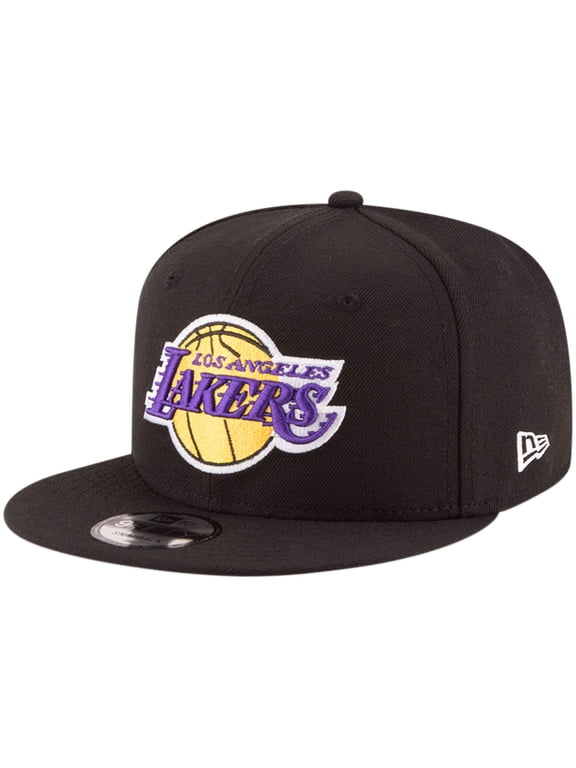Men's New Era Black Los Angeles Lakers Official Team Color 9FIFTY Snapback Hat