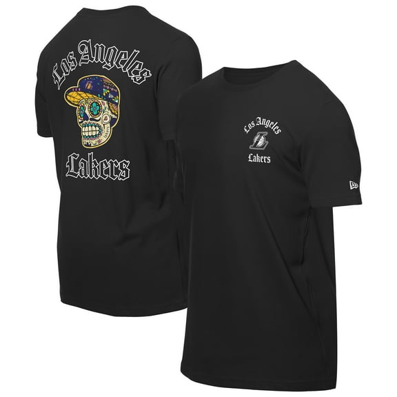 Men's New Era Black Los Angeles Lakers Sugar Skulls T-Shirt
