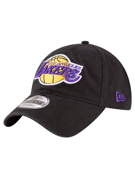 Men's New Era Black Los Angeles Lakers Team 2.0 9TWENTY Adjustable Hat