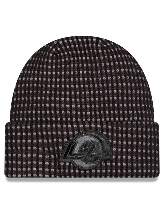 Men's New Era Black Los Angeles Rams 2026 Sideline Cold Weather Cuffed Knit Hat