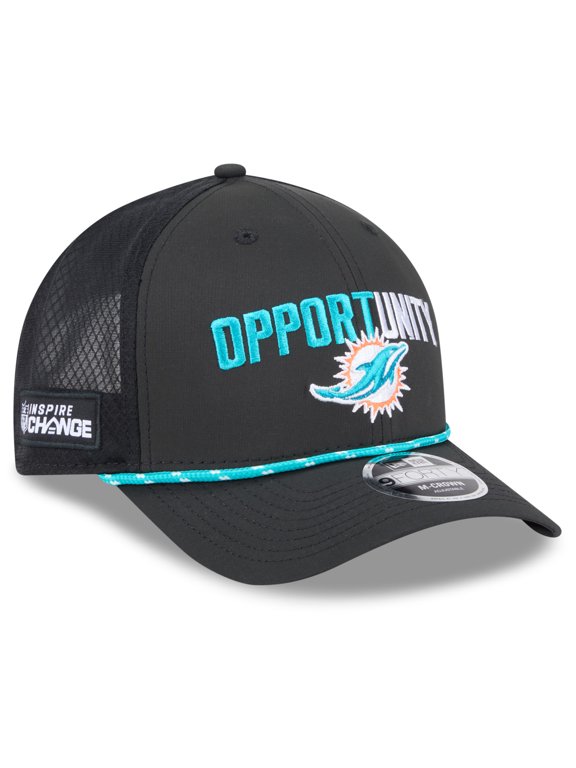 Men's New Era Black Miami Dolphins 2025 Inspire Change 9FORTY M-Crown Adjustable Hat