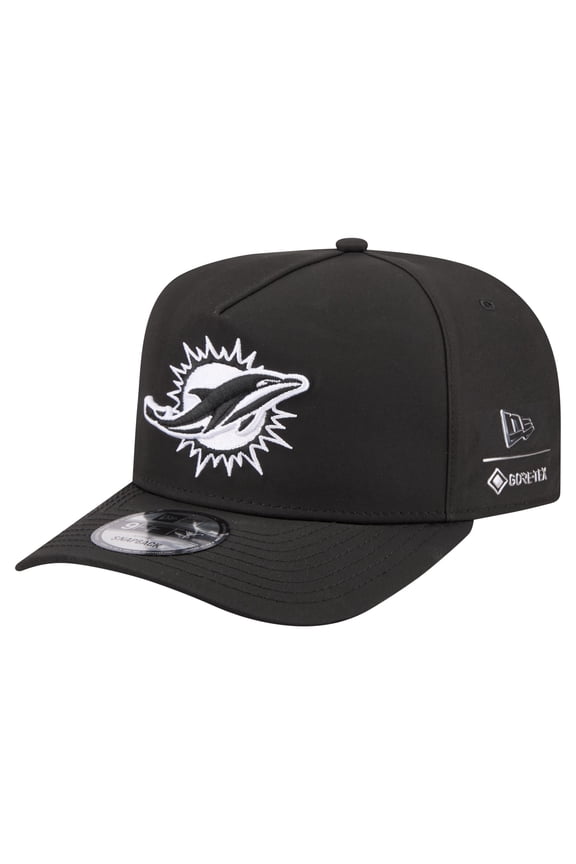 Men's New Era Black Miami Dolphins Gore-Tex A-Frame 9FIFTY Adjustable Hat