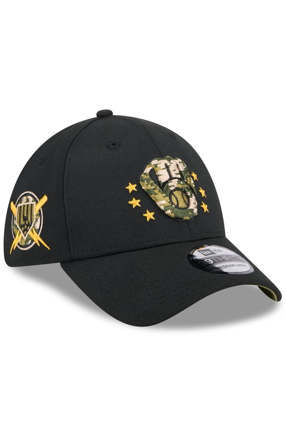 Men's New Era  Black Milwaukee Brewers 2024 Armed Forces Day 39THIRTY Flex Hat