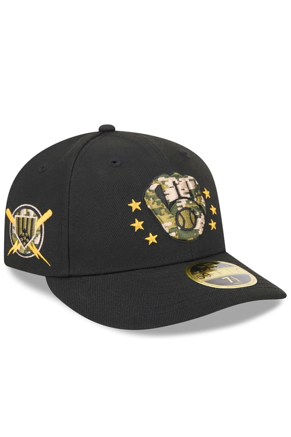 Men's New Era  Black Milwaukee Brewers 2024 Armed Forces Day Low Profile 59FIFTY Fitted Hat
