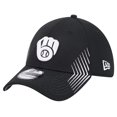 thumbnail image 1 of Men's New Era Black Milwaukee Brewers Active Dash Mark 39THIRTY Flex Hat, 1 of 6