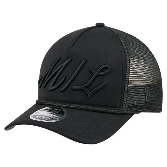 Men's New Era Black Milwaukee Brewers City Initial 9FORTY A-Frame M-Crown Adjustable Trucker Hat