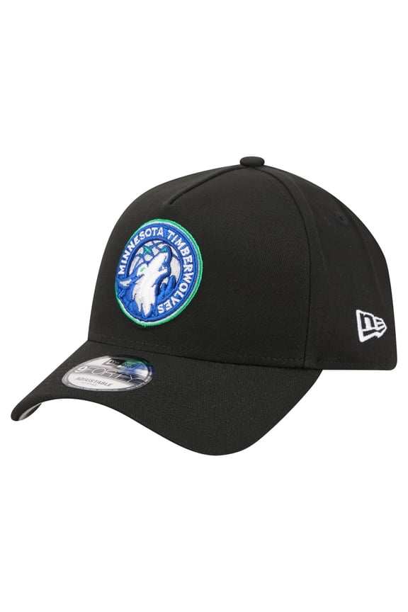 Men's New Era Black Minnesota Timberwolves A-Frame 9FORTY Adjustable Hat