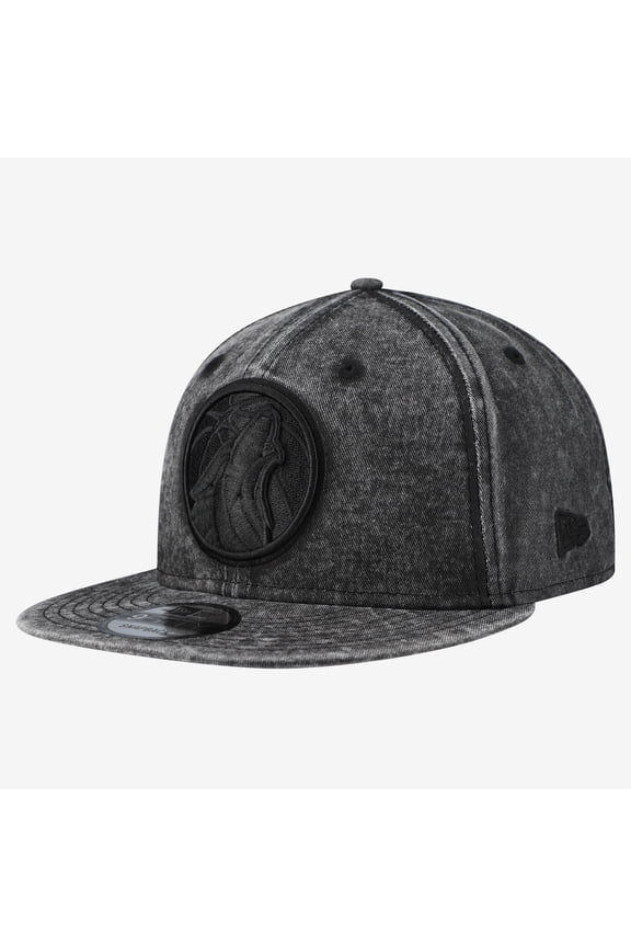 Men's New Era  Black Minnesota Timberwolves Washed Tonal 9FIFTY Snapback Hat