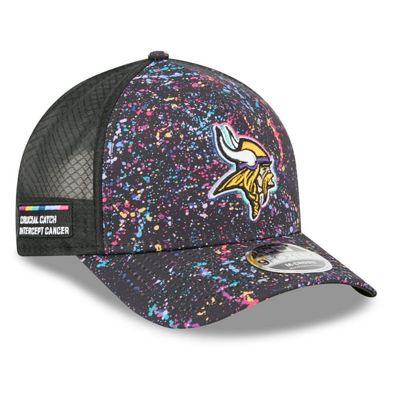 Youth New Era Black Minnesota Vikings 2025 NFL Crucial Catch 9FORTY Adjustable Hat