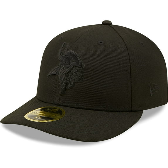 Men's New Era Black Minnesota Vikings Black on Black Low Profile 59FIFTY II Fitted Hat