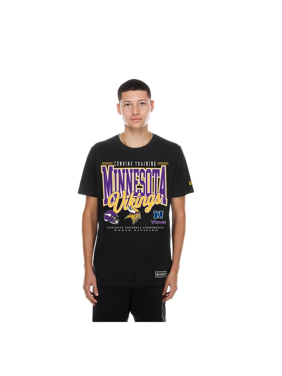 Men's New Era Black Minnesota Vikings Combine Authentic T-Shirt