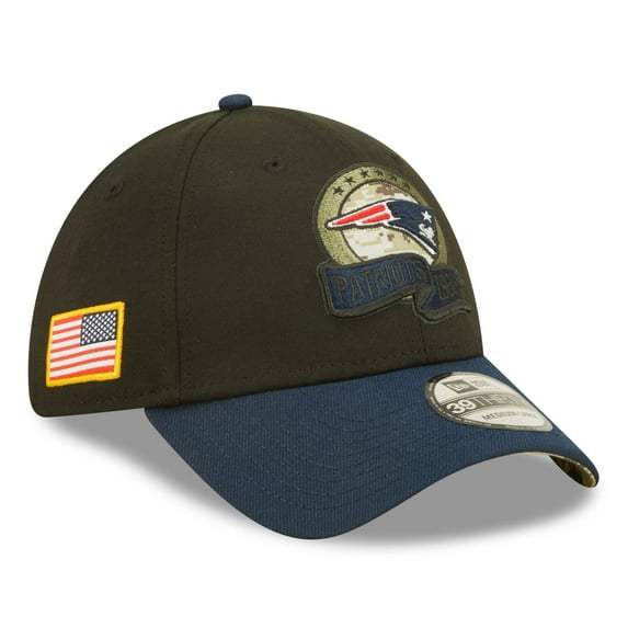 Men's New Era Black/Navy New England Patriots 2022 Salute To Service 39THIRTY Flex Hat
