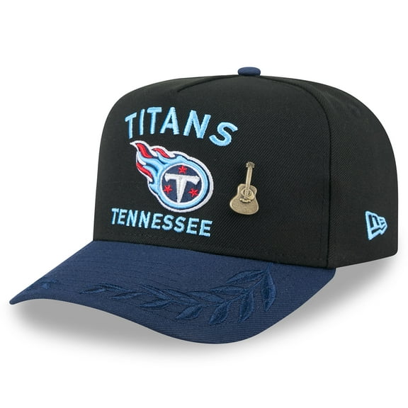 Men's New Era Black/Navy Tennessee Titans 2025 NFL Draft On Stage A-Frame 59FIFTY Fitted Hat