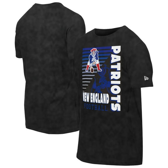 Men's New Era Black New England Patriots Retro Logo Enzyme Washed Oversized T-Shirt