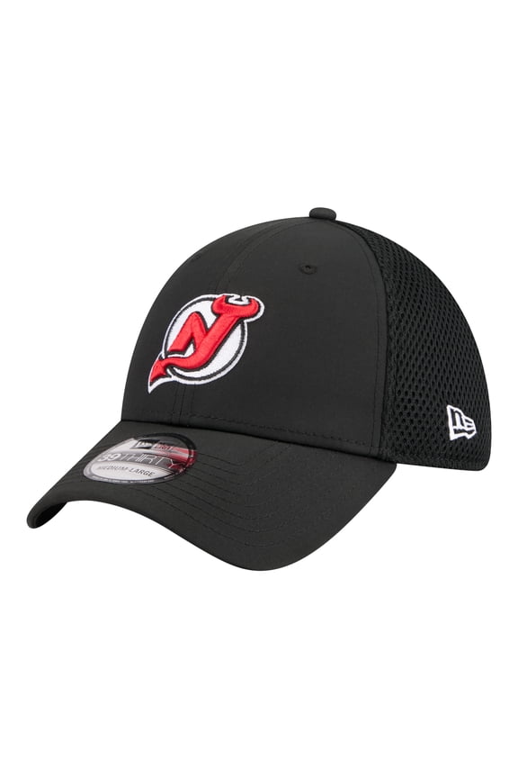 Men's New Era  Black New Jersey Devils Logo 39THIRTY Flex Hat