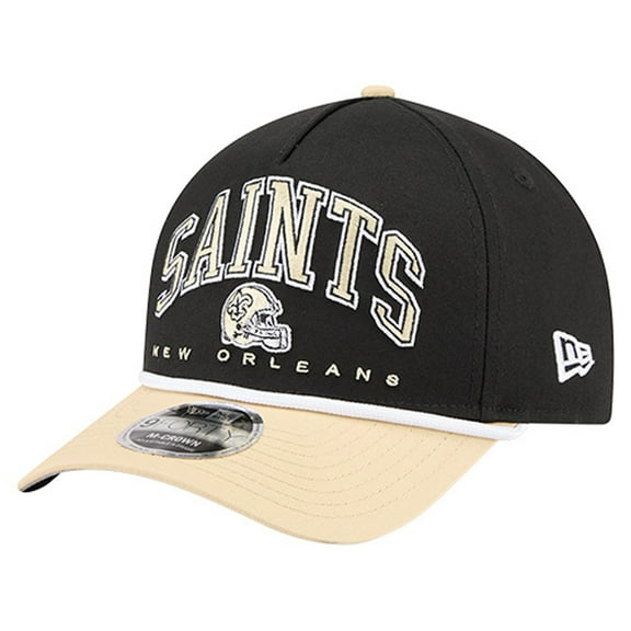Men's New Era Black New Orleans Saints Arch COOLERA 9FORTY A-Frame M-Crown Adjustable Hat