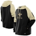 thumbnail image 1 of Men's New Era  Black New Orleans Saints Combine Authentic Color Block Raglan Pullover Hoodie, 1 of 5