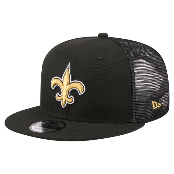 Men's New Era Black New Orleans Saints Core Team 9FIFTY Trucker Snapback Hat
