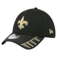 thumbnail image 1 of Men's New Era Black New Orleans Saints Visor Hit 39THIRTY Flex Hat, 1 of 5