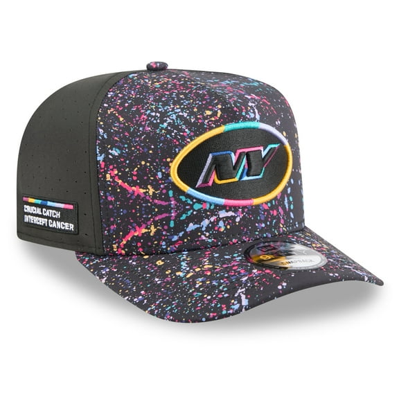 Men's New Era Black New York Jets 2025 NFL Crucial Catch A-Frame 9FIFTY Snapback Hat