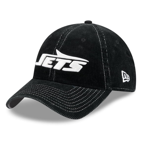 Men's New Era Black New York Jets Corduroy Casual Classic Adjustable Hat