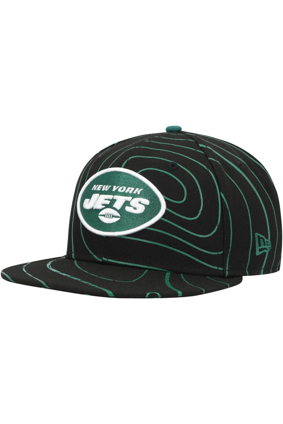Men's New Era  Black New York Jets Geo 59FIFTY Fitted Hat