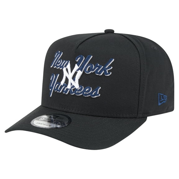 Men's New Era Black New York Yankees Chainstitch 9FIFTY A-Frame Snapback Hat