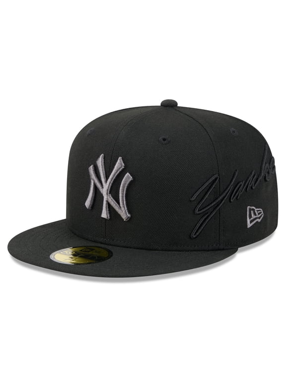 Men's New Era Black New York Yankees Side Script 59FIFTY Fitted Hat