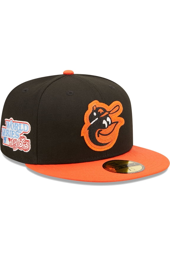 Men's New Era Black/Orange Baltimore Orioles 1983 World Series Champions Letterman 59FIFTY Fitted Hat