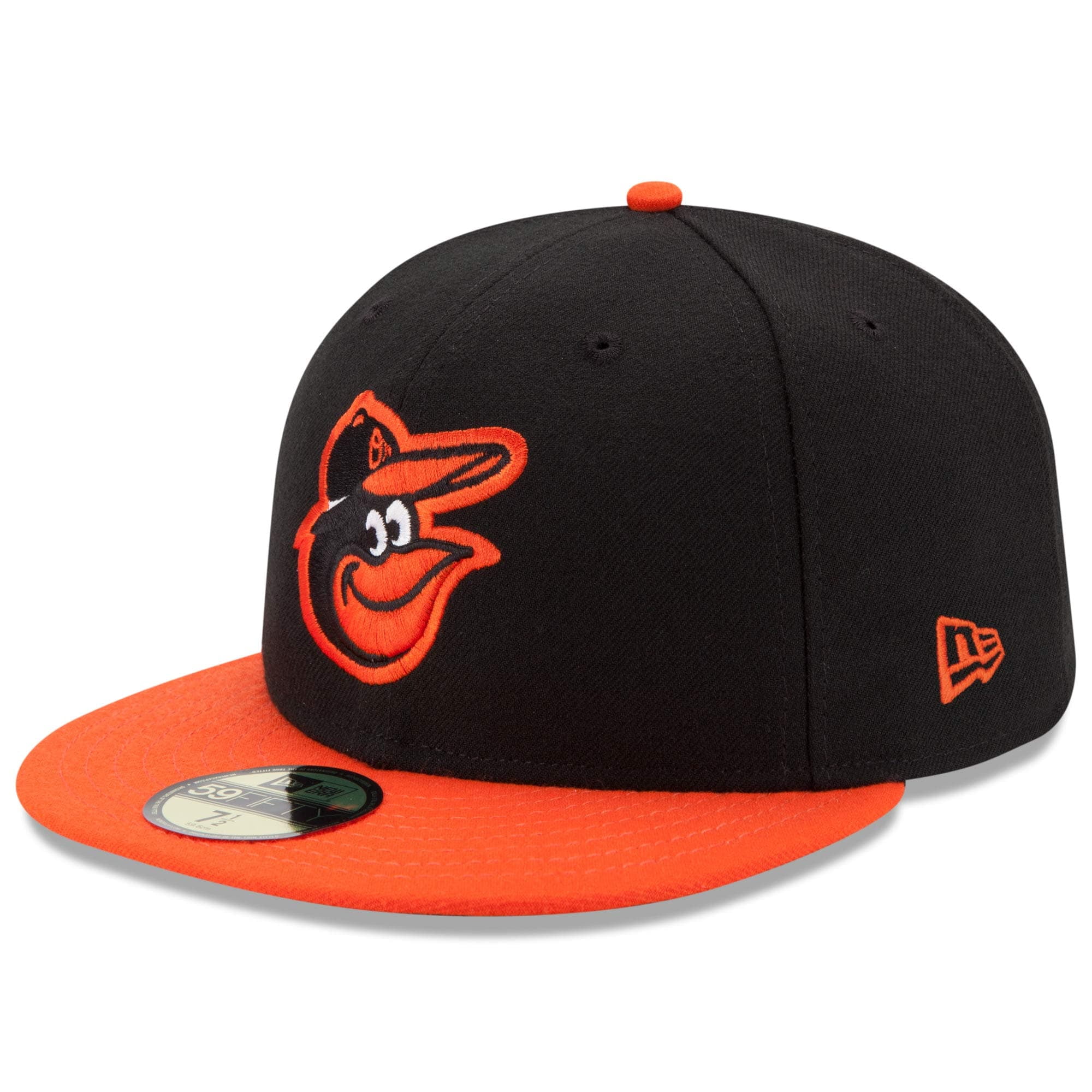 Orange and black fitted cheap hat
